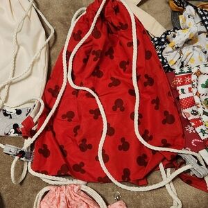 Charming Cartoon Kids Drawstring Bags - Black, Gray, and Pink